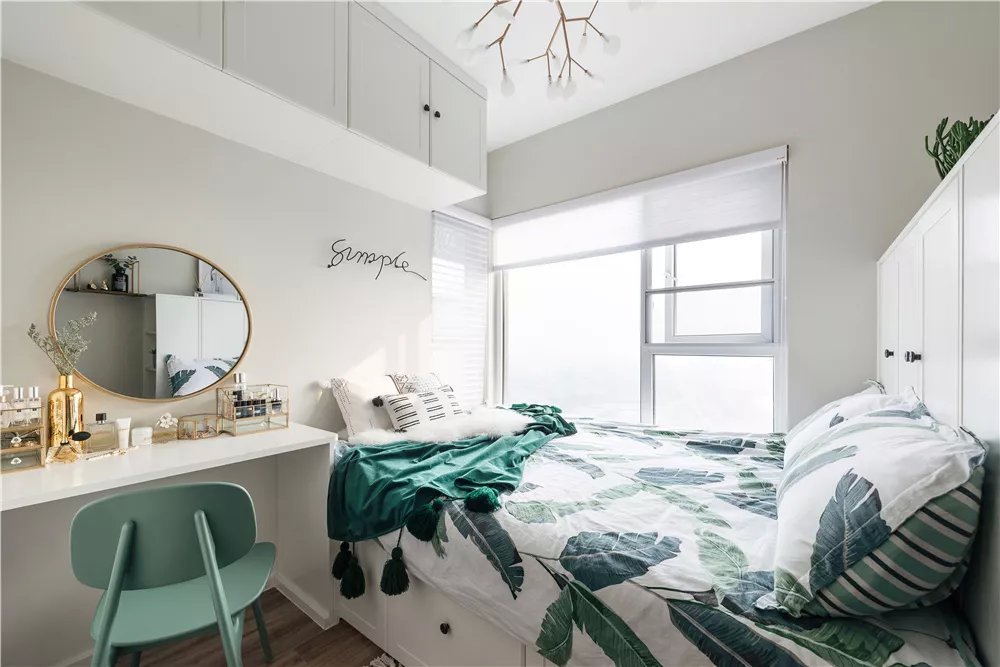 南宁骋望麓涛未来城市毛坯房77平米北欧风格装修案例效果图